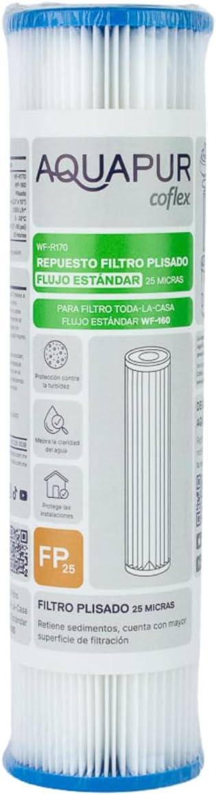 REPUESTO FILTRO PLISADO AQUAPUR WF-R170 DE 25 MICRAS (WF-R170