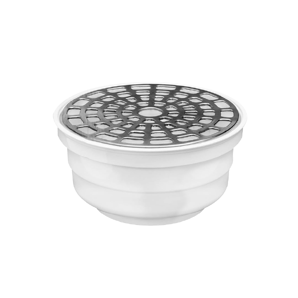 COLADERA UNIVERSAL P/TUBERIA DIRECTA C/CUBIERTA ACERO INOX